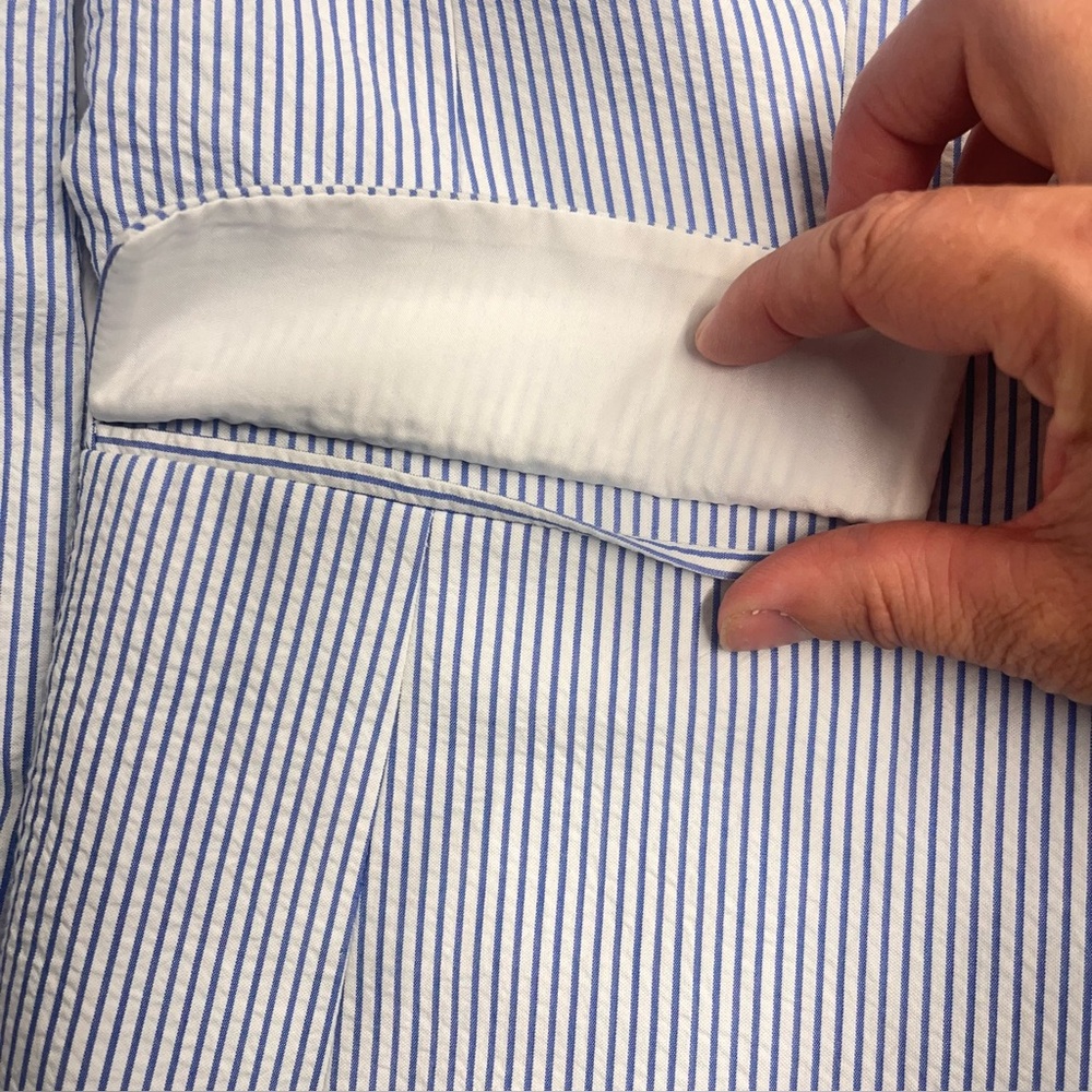 NWT J. Crew Factory cotton blazer notched lined blue white stripe blazer size 10 - Picture 6 of 12